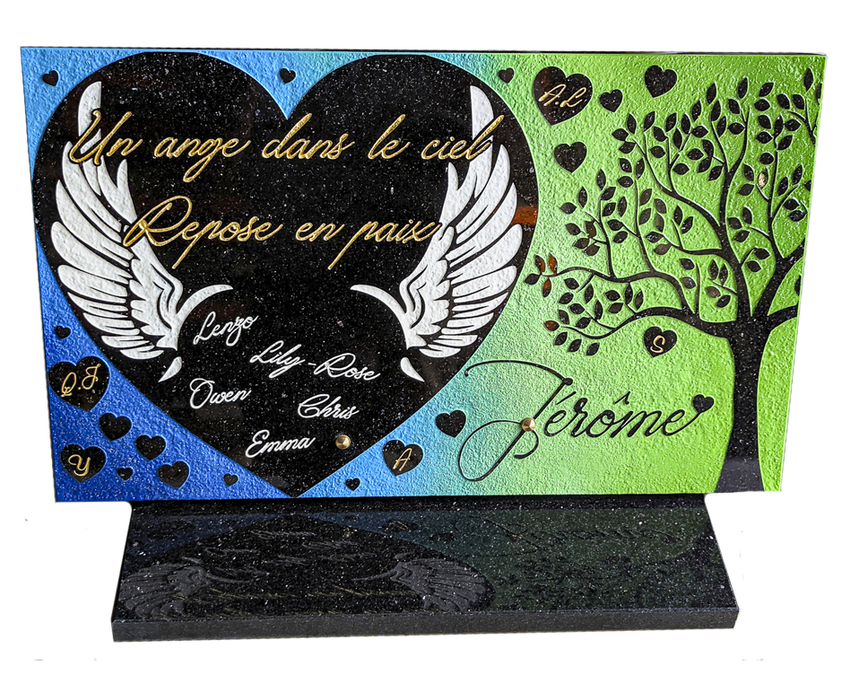 Plaque en granit massblue