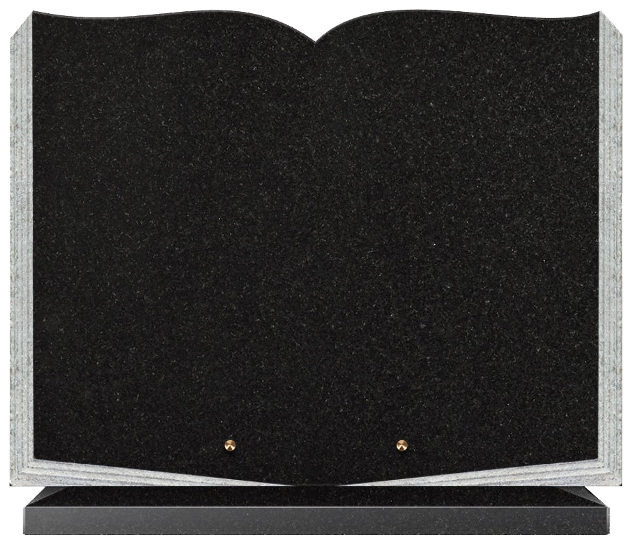 Livre en granit noir fin sur socle