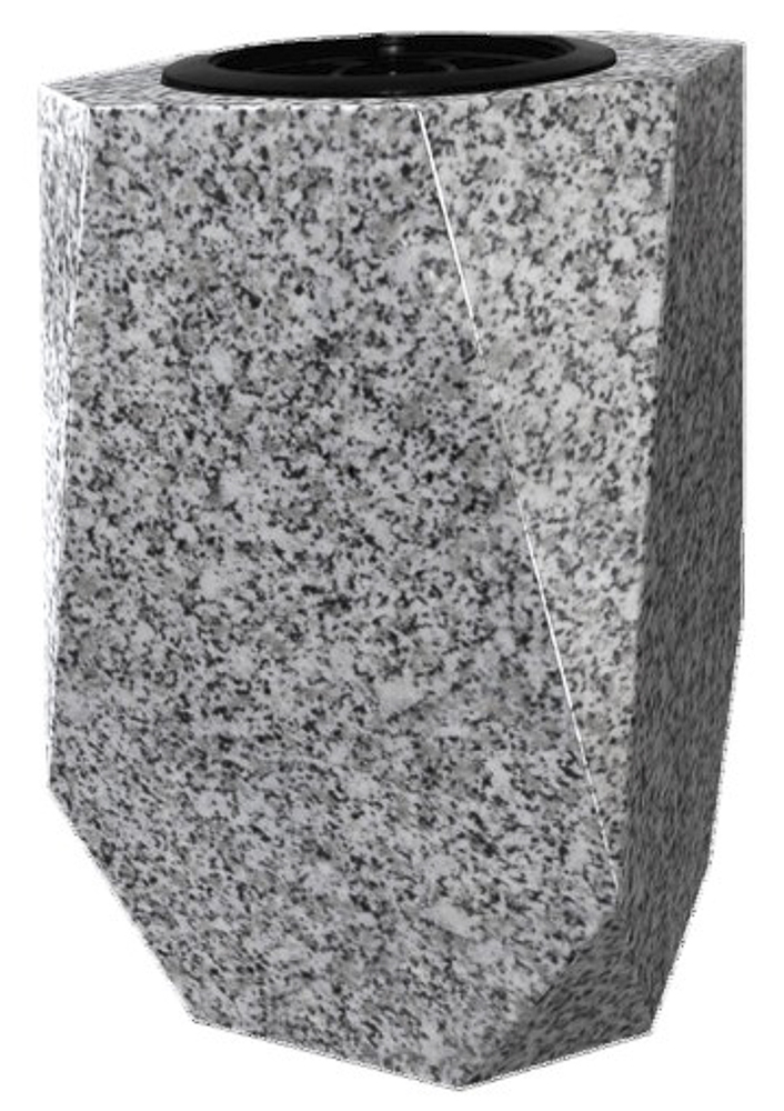 Vase en granit gris